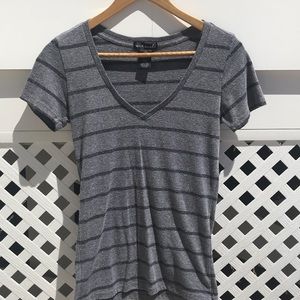Short Sleeved Grey Stripped Top
